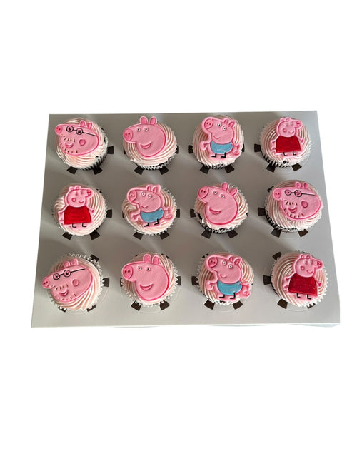 12 Peppa Pig cupcakes - Hearty Bakes