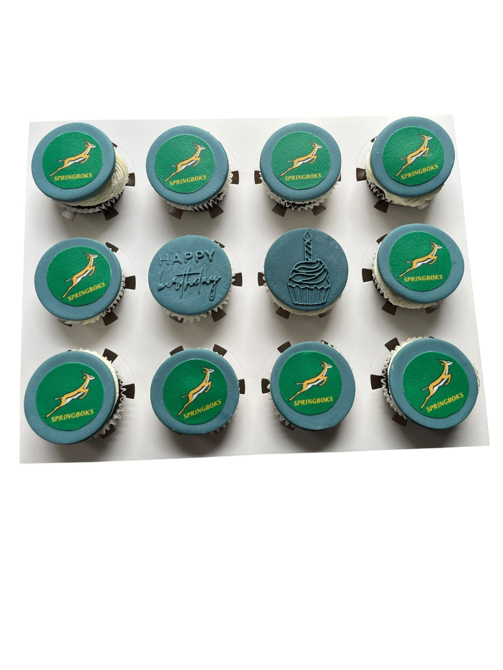 12 Springbok Rugby cupcakes - Hearty Bakes